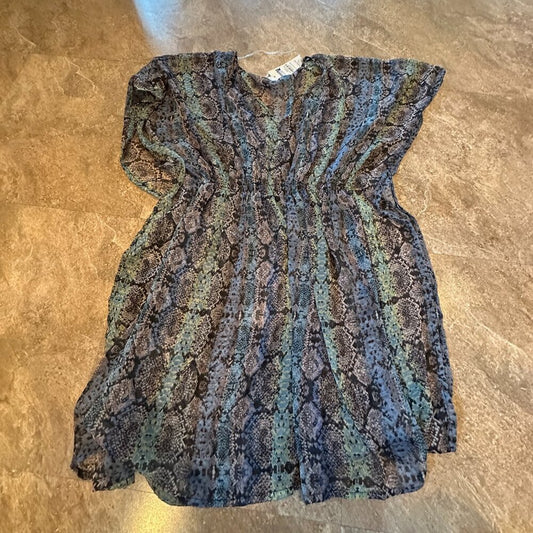 Cruise Club Multicolored Blue Cinch Swimsuit Beach Cover up - One Size - NWT