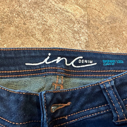 INC Denim Jeans Skinny Leg Curvy Fit Dark Wash - 4P