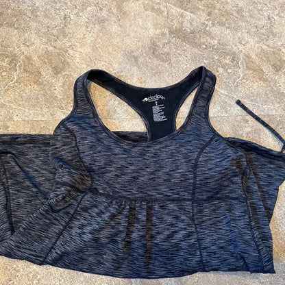 Ideology Black & Grey Racerback Long Tank Top Drawstring Bottom Size Small