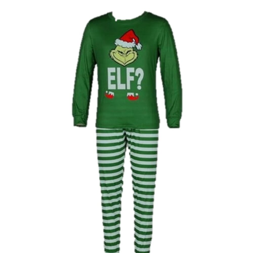 Grinch Women's Elf Striped 2 pc Pajama Set - Size 2XL
