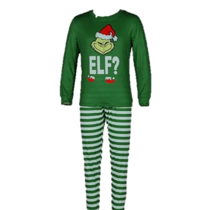 Grinch Women's Elf Striped 2 pc Pajama Set - Size 2XL
