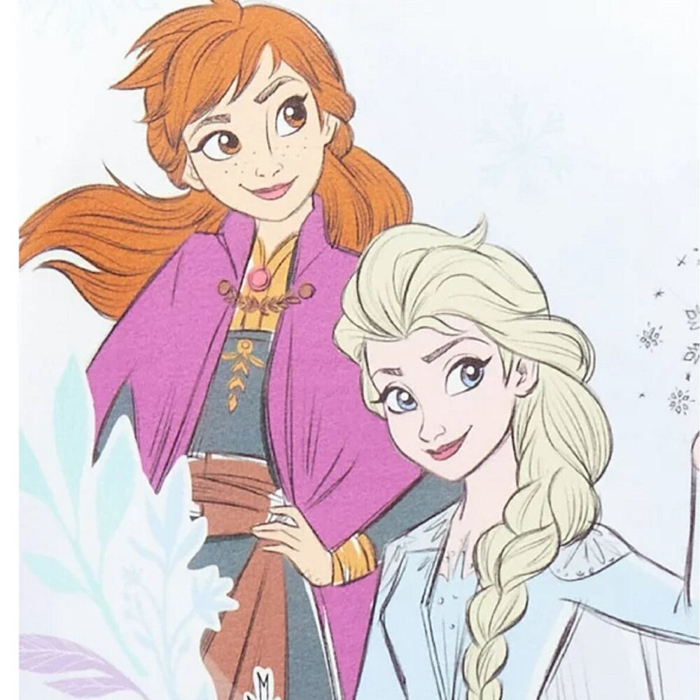 Girls Frozen Sisters Elsa Anna 2 pc Blue Fleece Pajama Set - Large - NEW