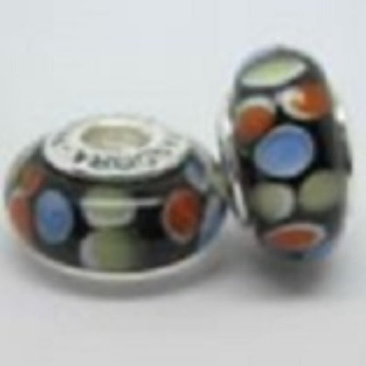 Multi Colored Murano Glass Bead - Fits most Pandora or Troll Style Bracelets