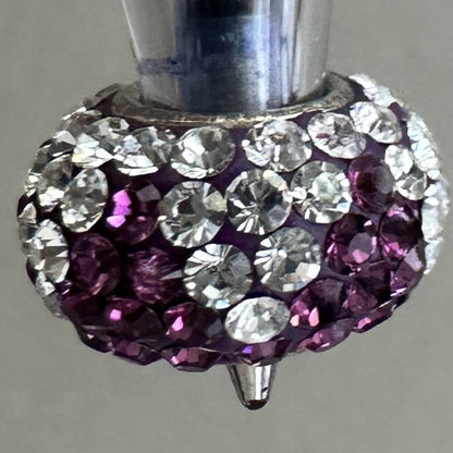 Purple Diamonds Murano Glass Bead - Fits most Pandora or Troll Style Bracelet
