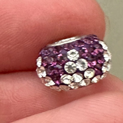 Purple Diamonds Murano Glass Bead - Fits most Pandora or Troll Style Bracelet