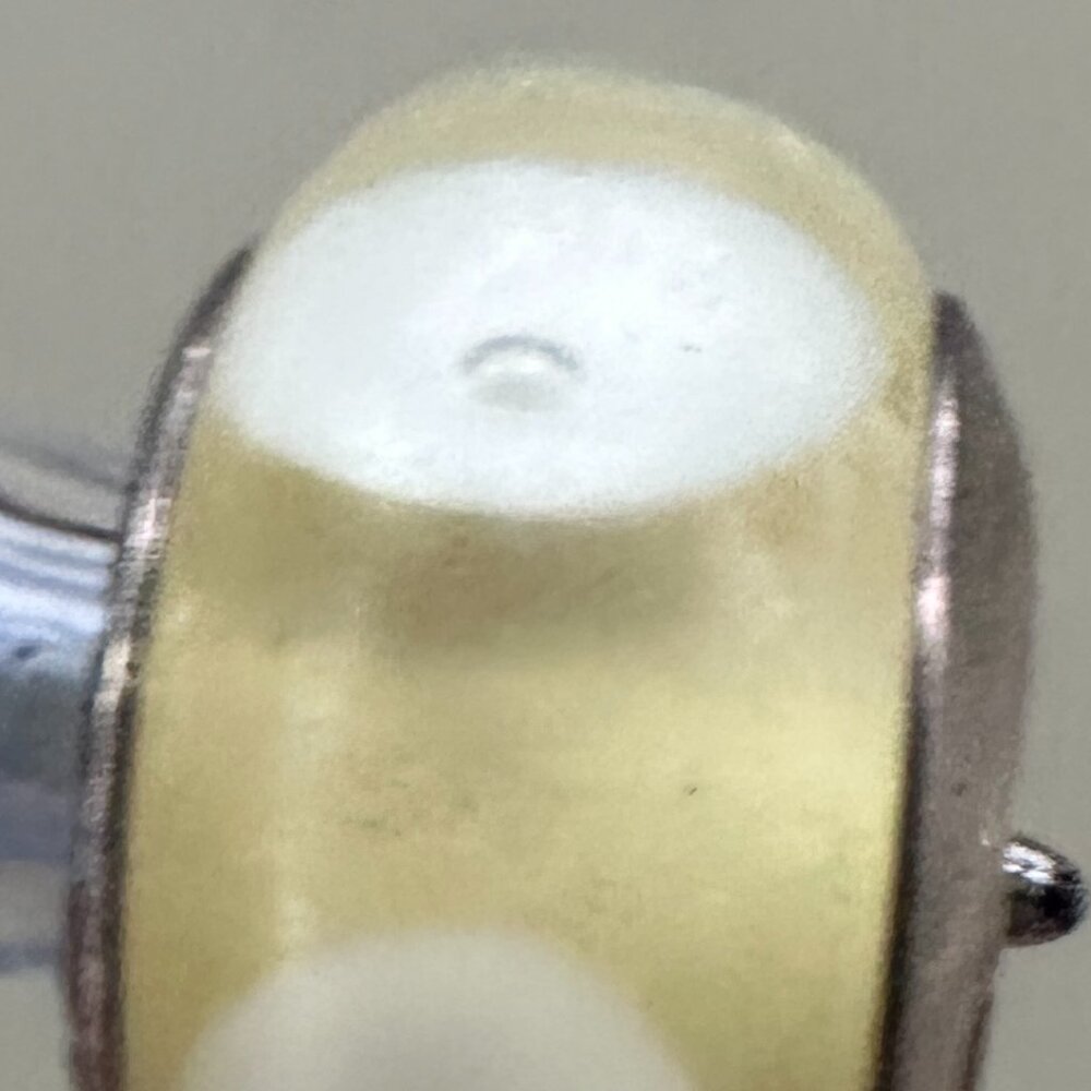 Yellow White Circle Murano Glass Bead - Fits most Pandora or Troll Style Bracele