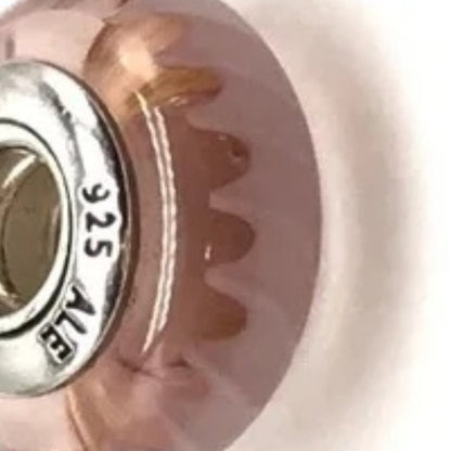 Mauve Zigzag Murano Glass Bead - Fits most Pandora or Troll Style Bracelet