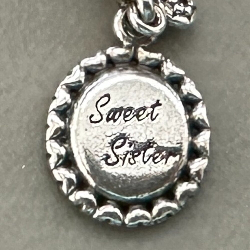Authentic Pandora Sterling Silver Sweet Sister Dangle Charm - Like New - EUC