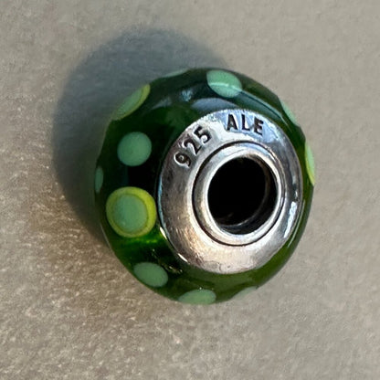 AUTHENTIC PANDORA GREEN BUBBLES CHARM BRAND 925 Ale Sterling Silver - EUC