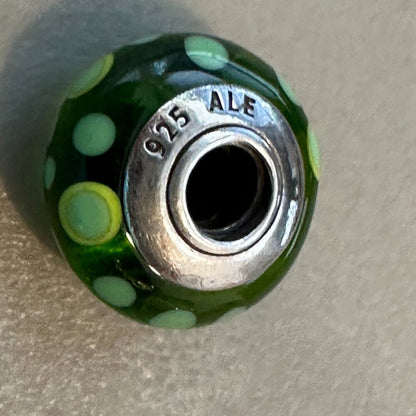 AUTHENTIC PANDORA GREEN BUBBLES CHARM BRAND 925 Ale Sterling Silver - EUC