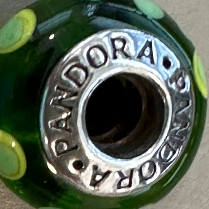 AUTHENTIC PANDORA GREEN BUBBLES CHARM BRAND 925 Ale Sterling Silver - EUC