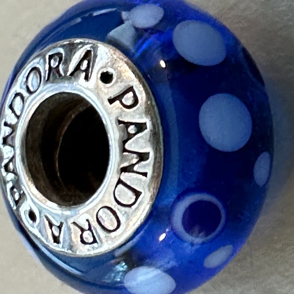 AUTHENTIC PANDORA BLUE BUBBLES CHARM BRAND 925 Ale Sterling Silver - EUC