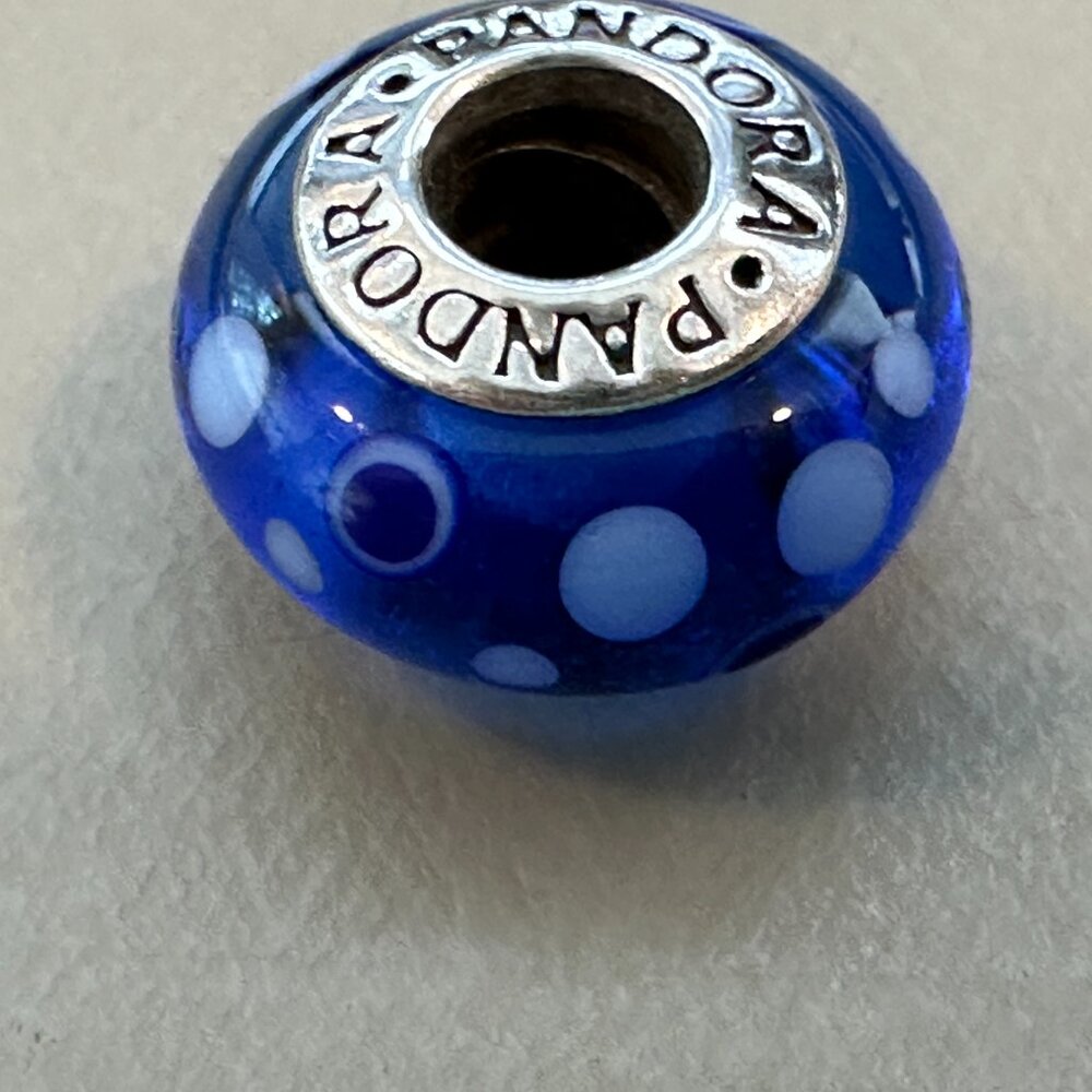 AUTHENTIC PANDORA BLUE BUBBLES CHARM BRAND 925 Ale Sterling Silver - EUC