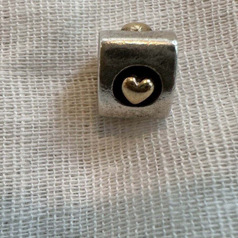 Authentic Pandora Heart of Gold Charm - Retired 14k & Sterling Silver