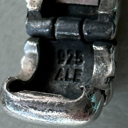 Authentic PANDORA 925 Sterling Silver Ridges Barrel Clip Charm - EUC