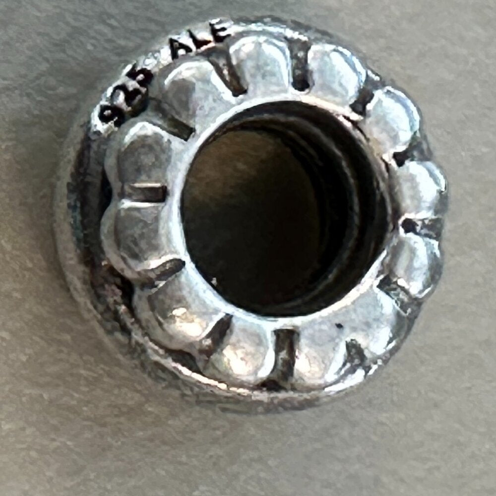 PANDORA Dots & Lines Charm SPACER RETIRED 925 ALE Bead - EUC