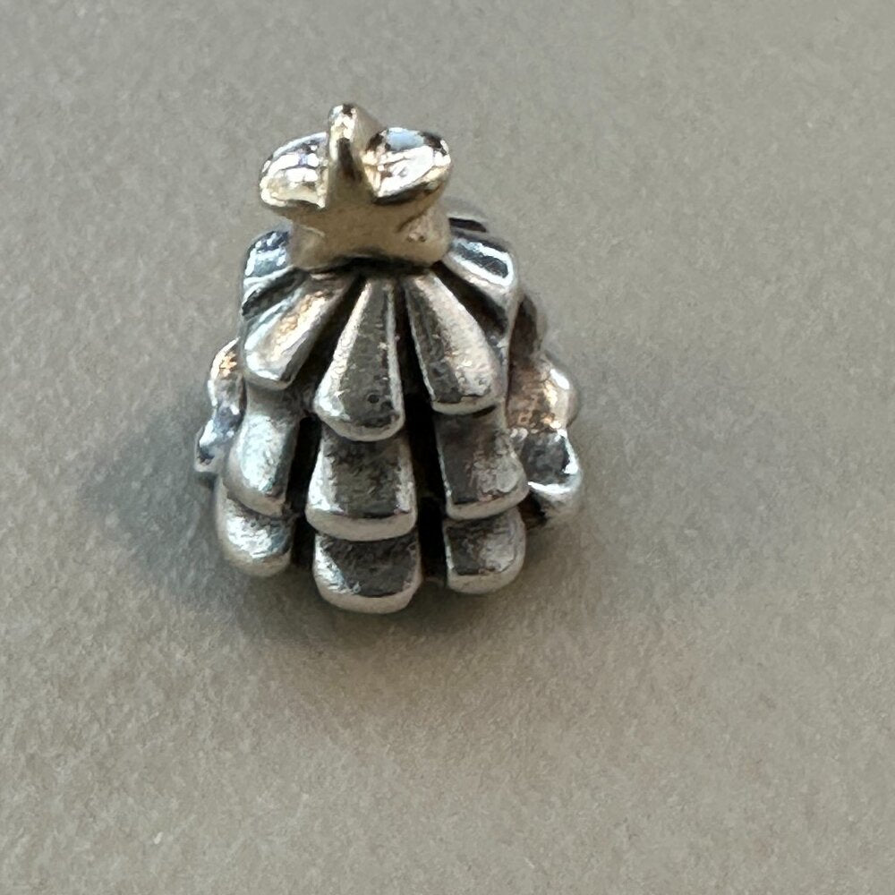 Authentic Pandora ALE 925 Sterling & 14k Gold Christmas Tree Charm Star - EUC