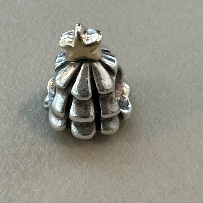 Authentic Pandora ALE 925 Sterling & 14k Gold Christmas Tree Charm Star - EUC