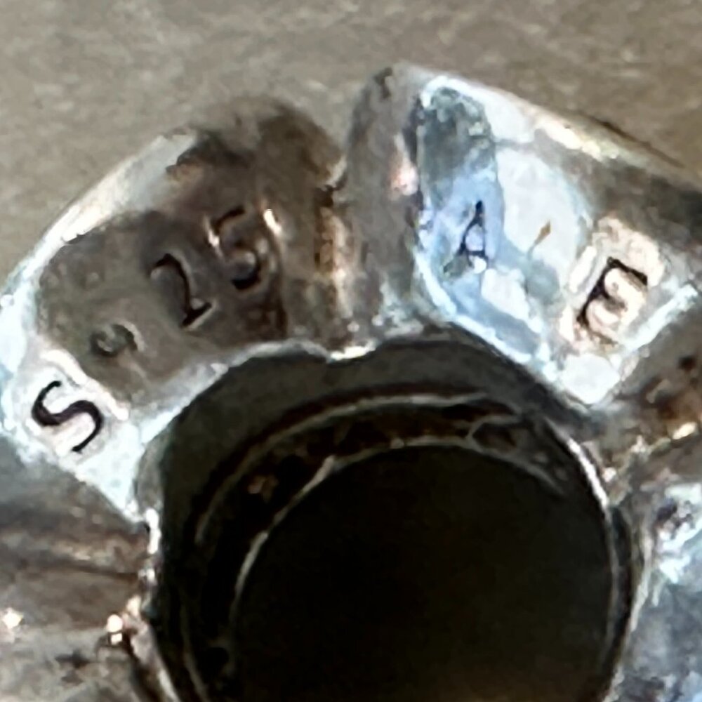 Authentic Pandora Charm - Silver & Green Oval Lights Charm S925 ALE - EUC