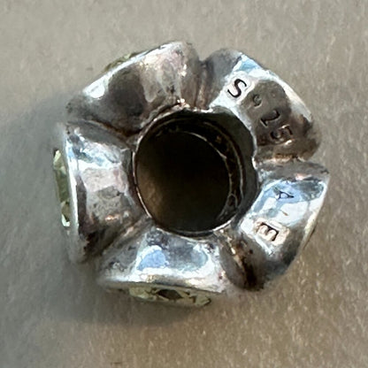 Authentic Pandora Charm - Silver & Green Oval Lights Charm S925 ALE - EUC