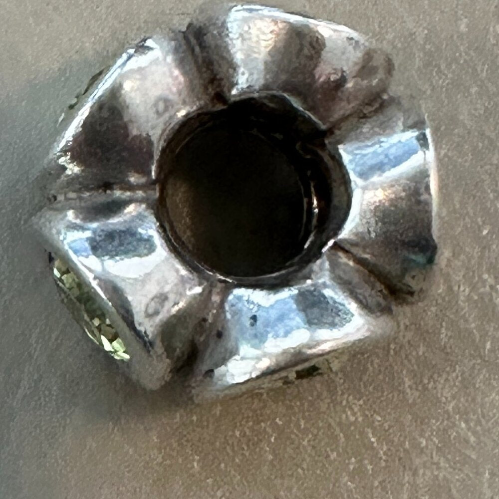 Authentic Pandora Charm - Silver & Green Oval Lights Charm S925 ALE - EUC