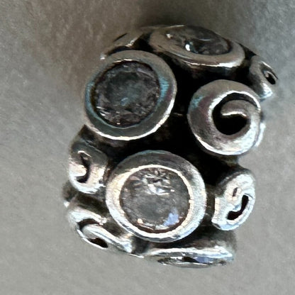 Authentic Pandora Primrose Path Flower Sterling Silver Charm - EUC