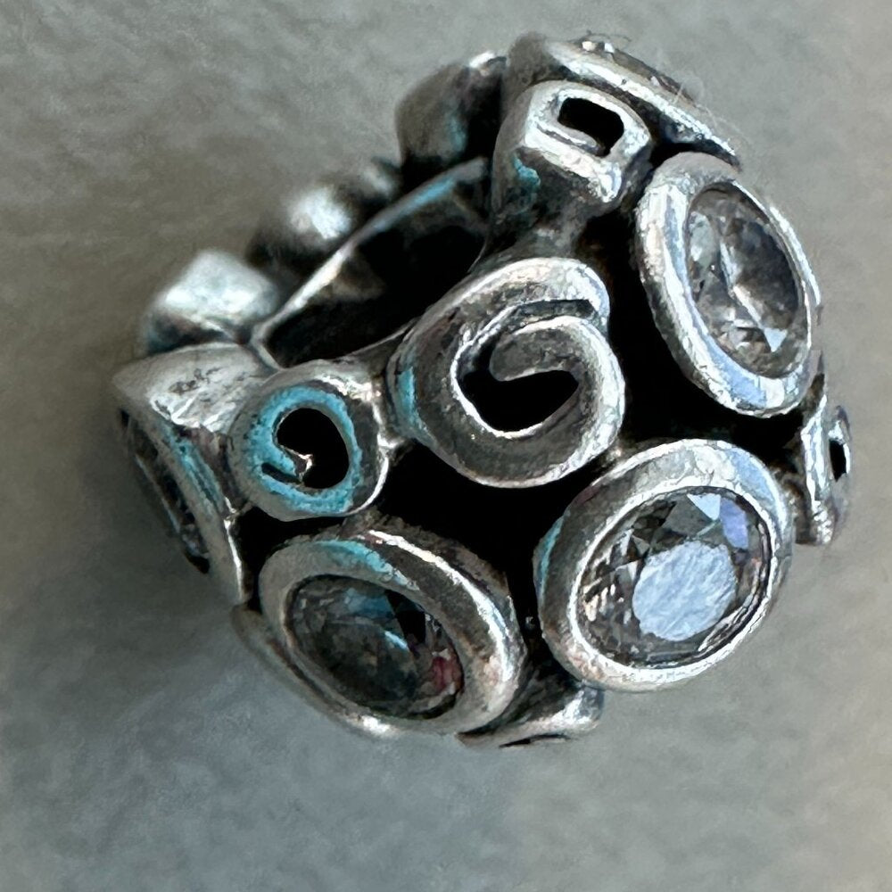 Authentic Pandora Primrose Path Flower Sterling Silver Charm - EUC