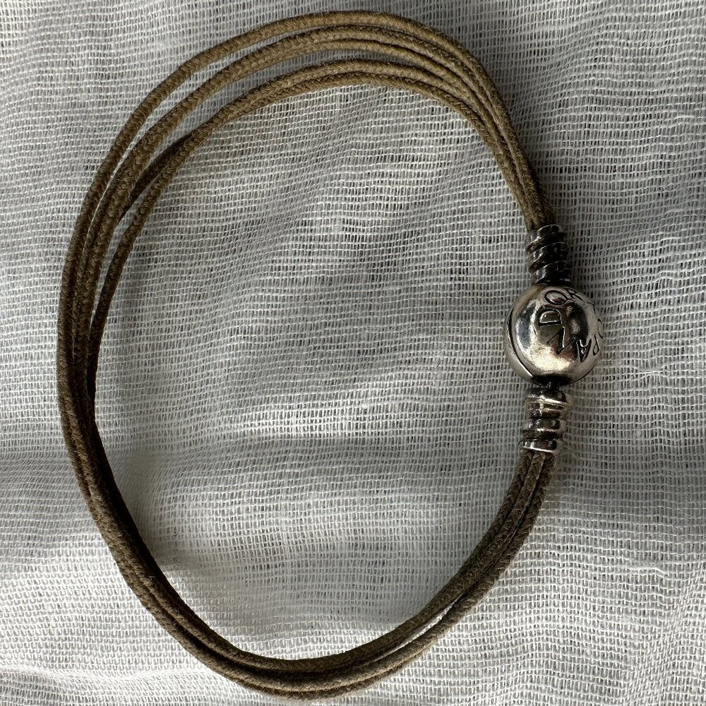 Authentic PANDORA Multi Strand Cord Bracelet - Approx. 7.25" (side to side)