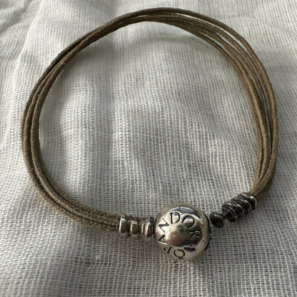 Authentic PANDORA Multi Strand Cord Bracelet - Approx. 7.25" (side to side)