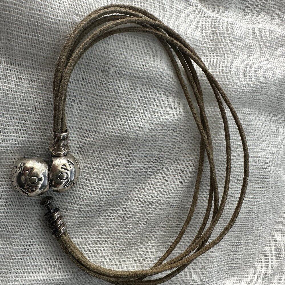Authentic PANDORA Multi Strand Cord Bracelet - Approx. 7.25" (side to side)