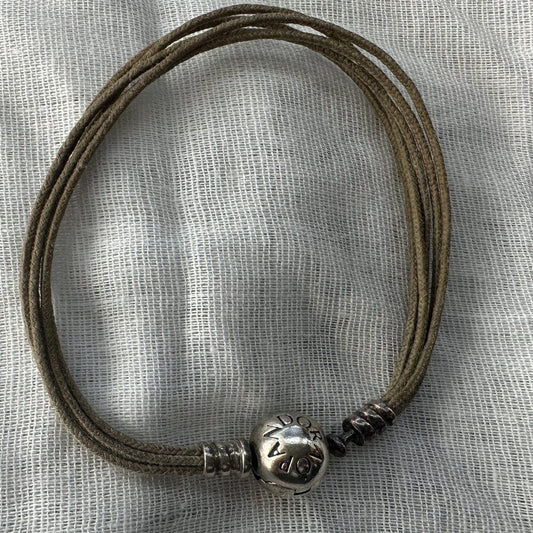 Authentic PANDORA Multi Strand Cord Bracelet - Approx. 7.25" (side to side)