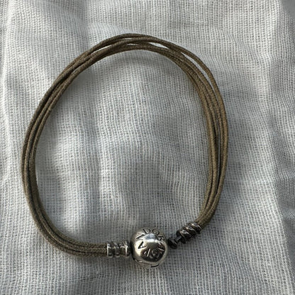 Authentic PANDORA Multi Strand Cord Bracelet - Approx. 7.25" (side to side)