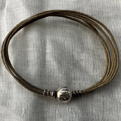 Authentic PANDORA Multi Strand Cord Bracelet - Approx. 7.25" (side to side)