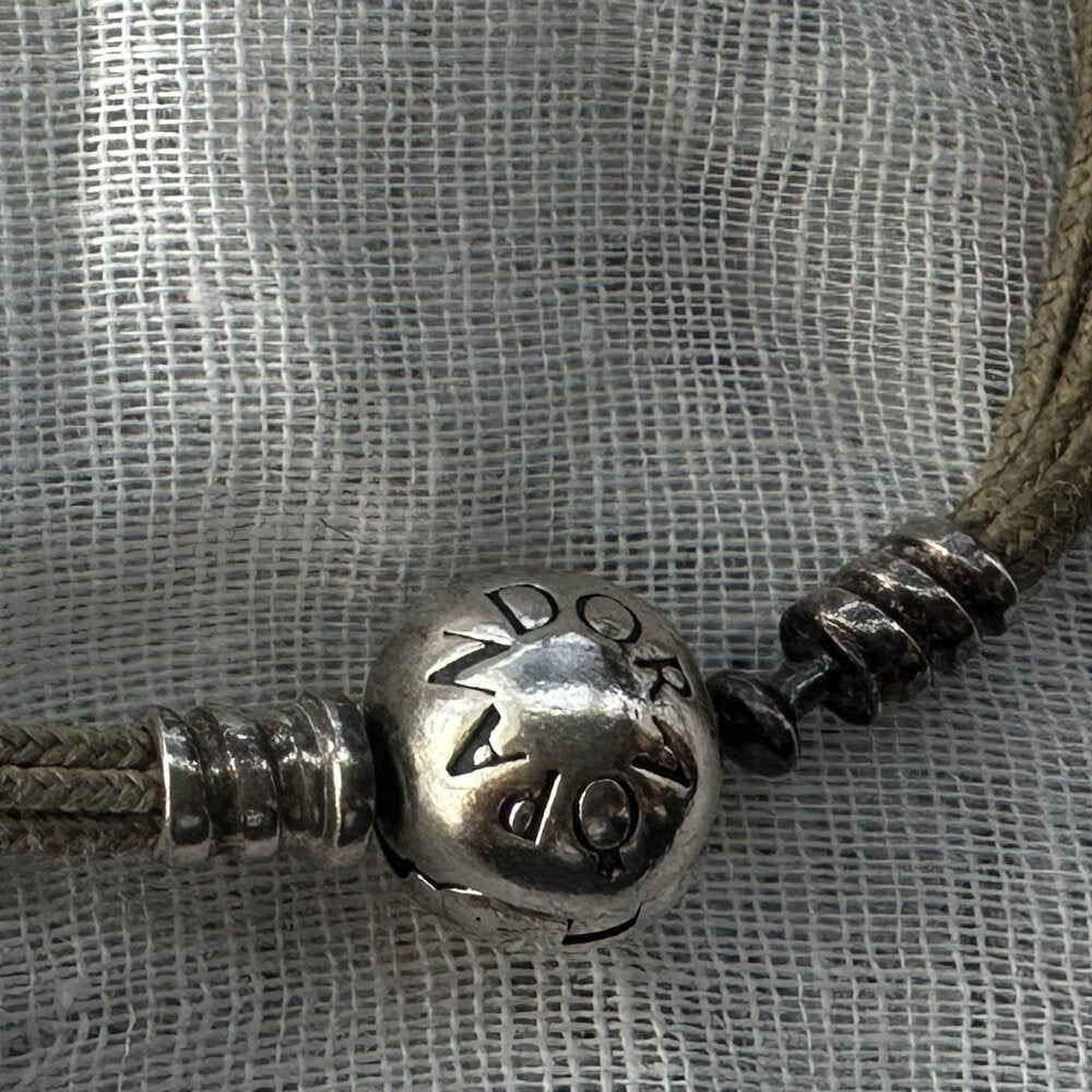 Authentic PANDORA Multi Strand Cord Bracelet - Approx. 7.25" (side to side)