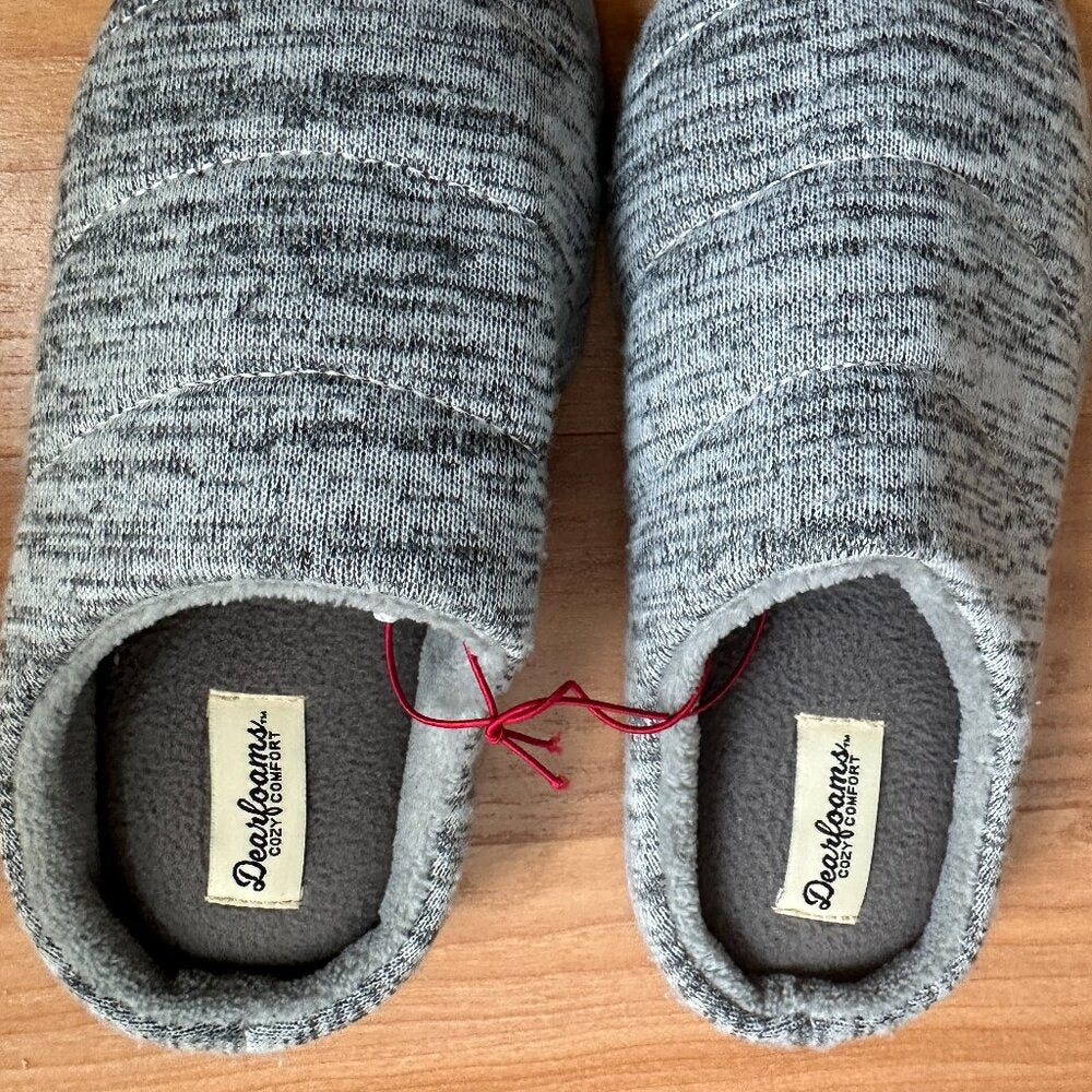 Dearfoams Cozy Comfort Women's Heathered Bound Slippers - Small (US 5-6) NEW