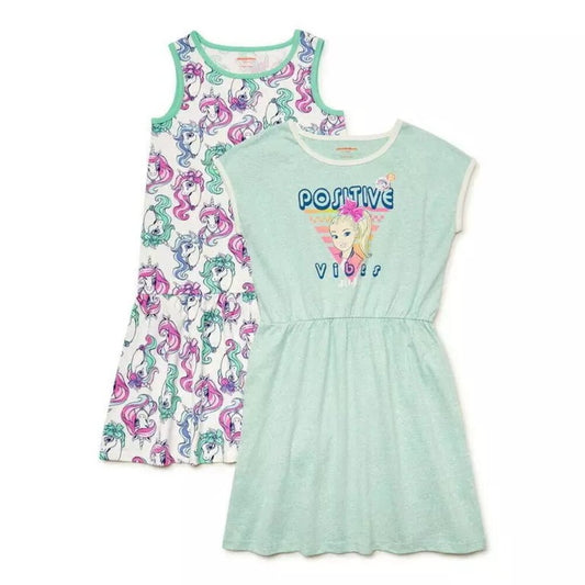 JoJo Siwa Girls Play Dress, 2-Pack, Short Sleeve - XS