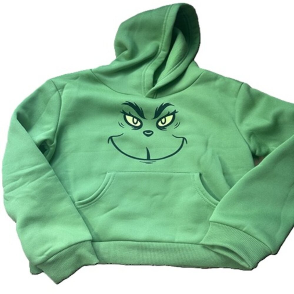 The Grinch Unisex Woobie Pullover Sweatshirt with Kangaroo Pocket - NEW - Small