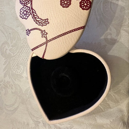 PANDORA Vintage Heart Shaped Pink Leather Jewelry Box - 2 Tiers - NEW