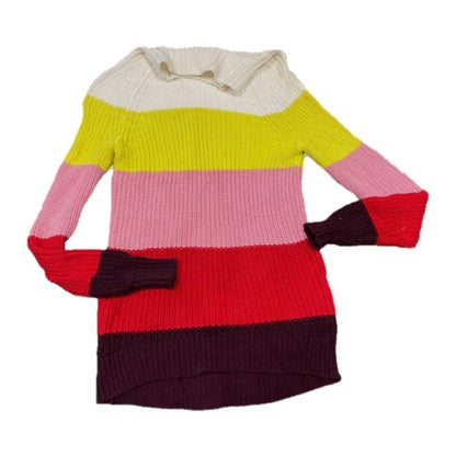 Style & Co Women Pink Colorblock Long Sleeve Pullover Sweater Size XS