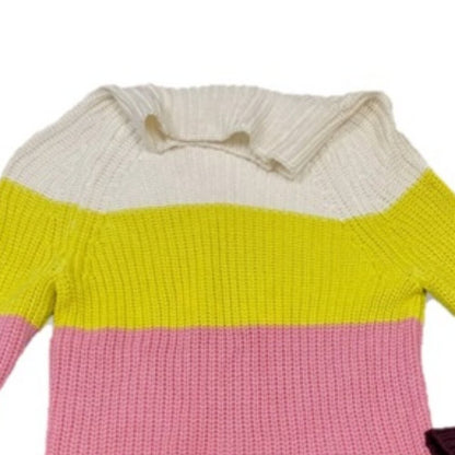 Style & Co Women Pink Colorblock Long Sleeve Pullover Sweater Size XS