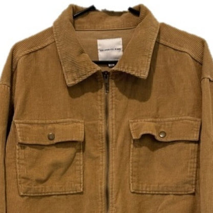 Celebrity Pink Cropped Corduroy Zip Up Jacket - Beige/Tan - Small