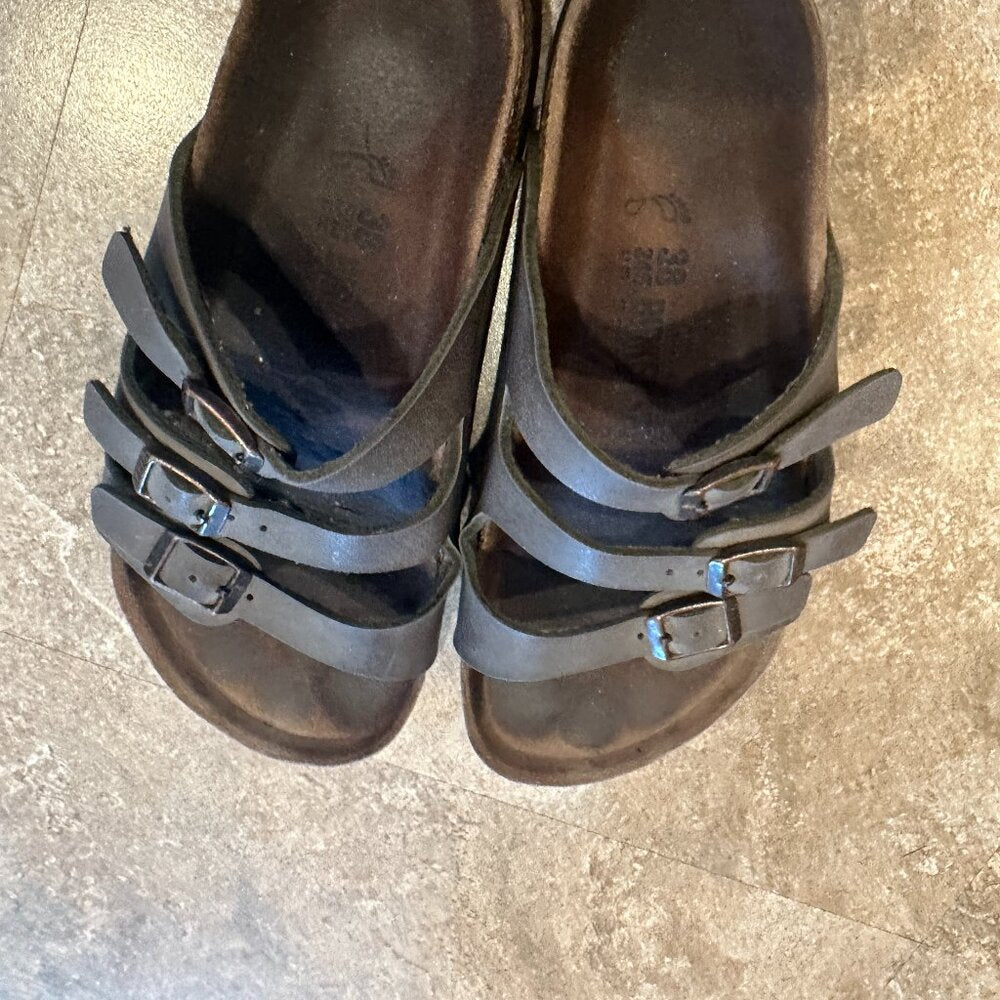 Birkenstock Women's Florida 3 Strap Sandals - Size 8 - USED - Tannish