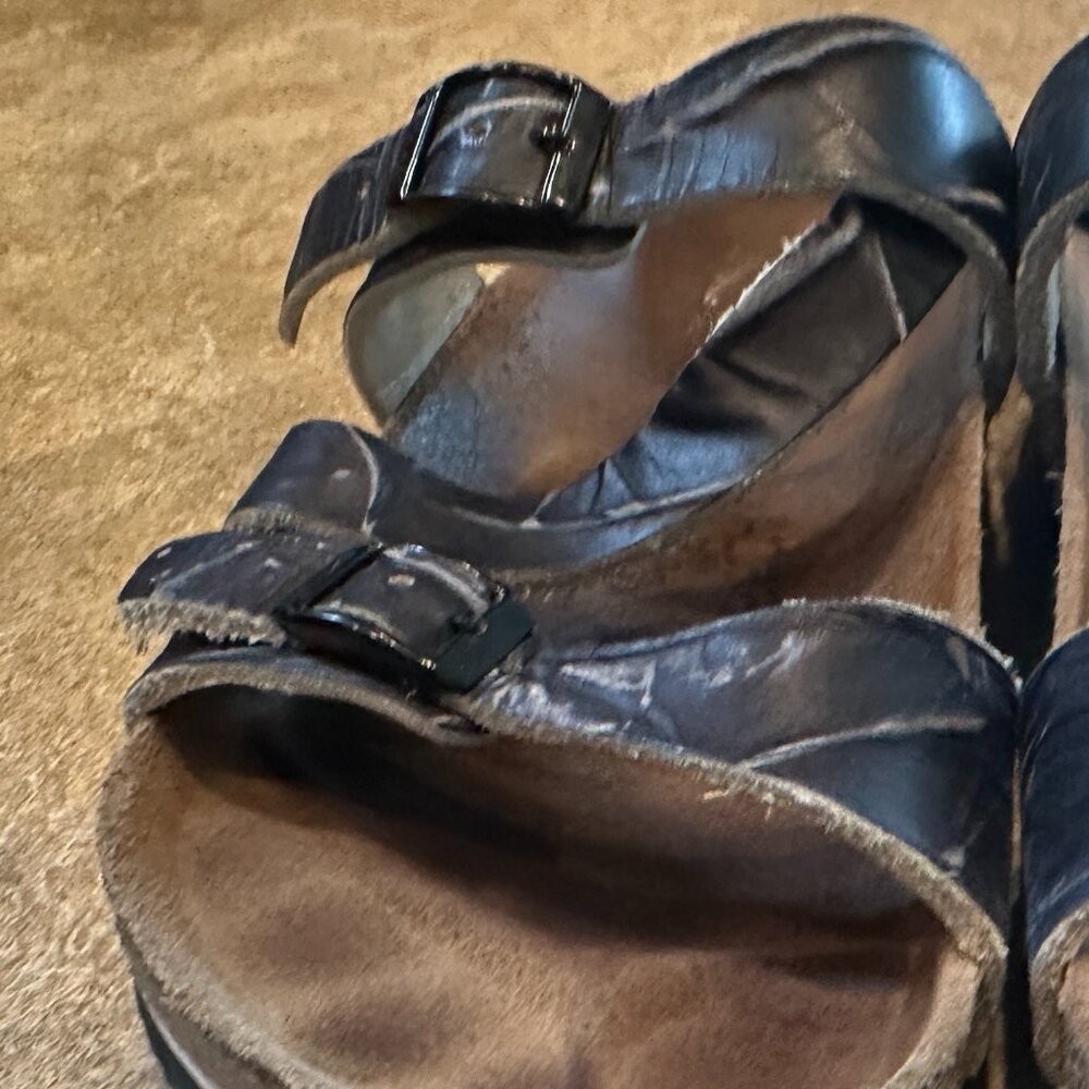 Birkenstock Birki's Women Salina Blue & White Sandals  - Size 8 or 38 - USED.