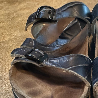 Birkenstock Birki's Women Salina Blue & White Sandals  - Size 8 or 38 - USED.