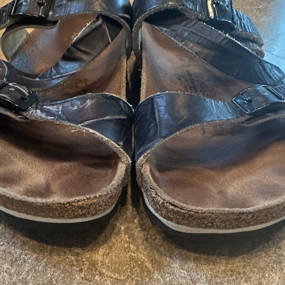 Birkenstock Birki's Women Salina Blue & White Sandals  - Size 8 or 38 - USED.