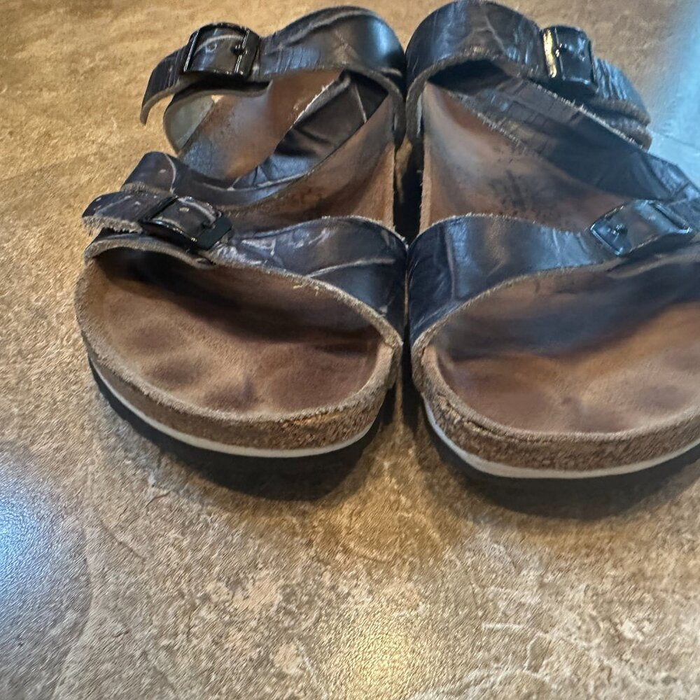 Birkenstock Birki's Women Salina Blue & White Sandals  - Size 8 or 38 - USED.