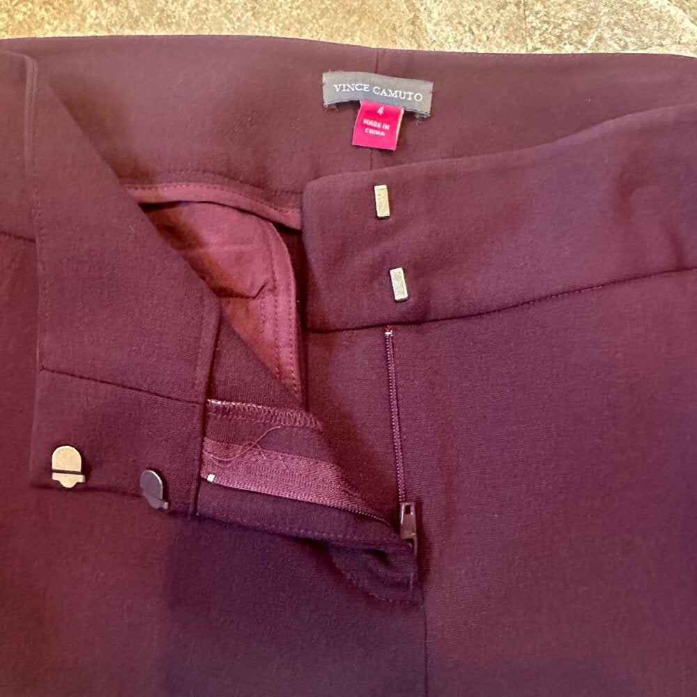 Vince Camuto Women's Burgundy Dress Pants Trousers - Size 4