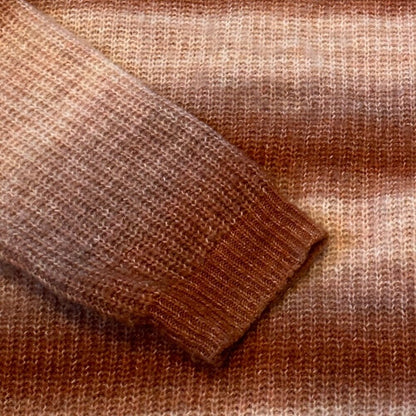 Hooked Up Mid Waist Striped Ombre Rust Turtleneck Sweater - Small