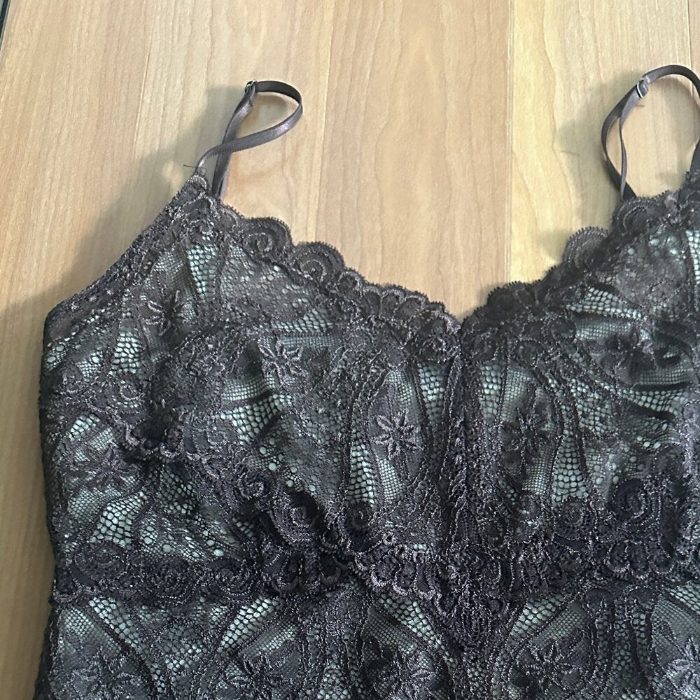 THE LIMITED Women's Brown Floral Lace Lined Cami - Medium