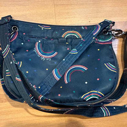 Lug Swivel Convertible Crossbody - Rainbow Navy Live Life In Color handbag - EUC